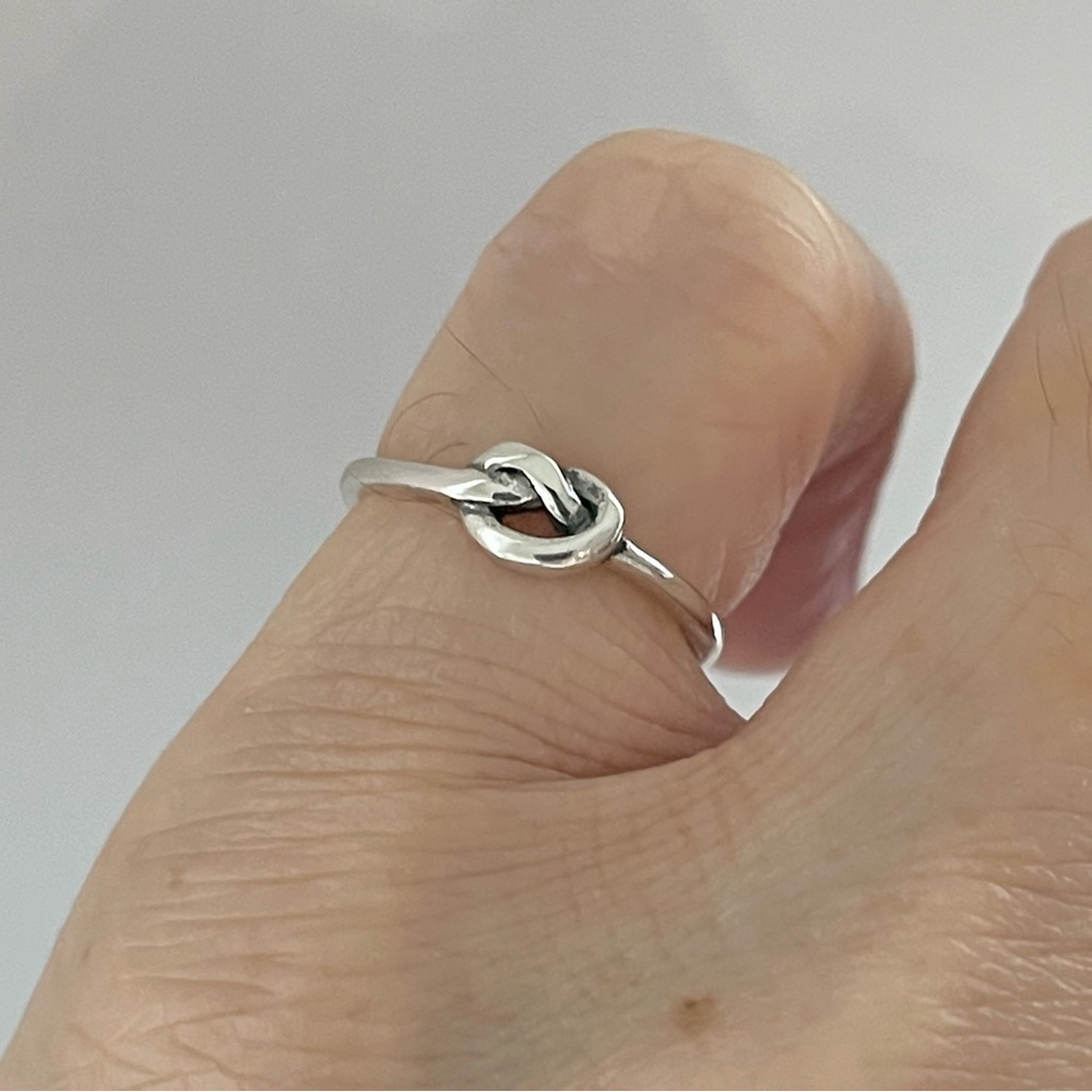 Sterling Silver Tiny Love Knot Toe Ring, Pretzel … - image 3